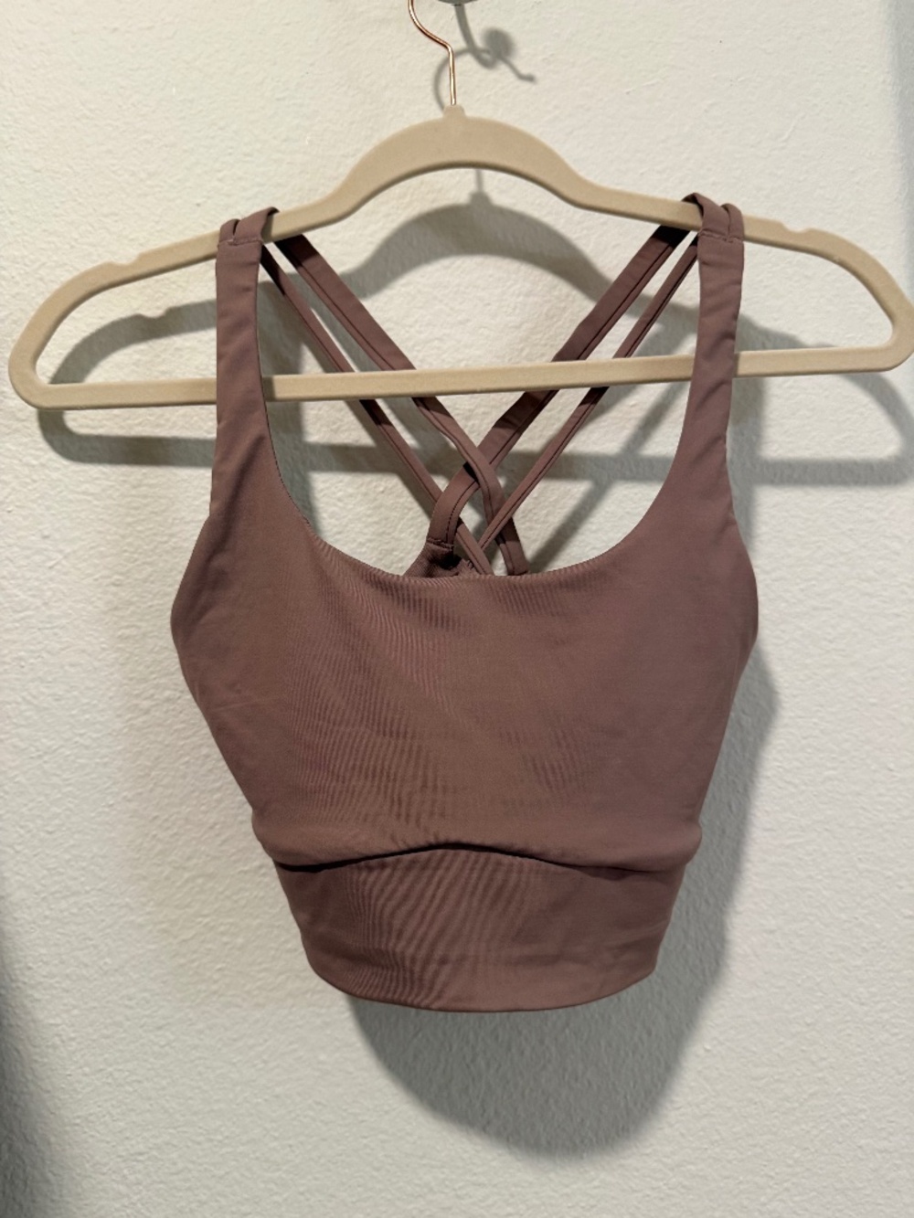 NWOT Lululemon Ashen Rose Energy Longline *Evolve Bra, B-D Cups, Size XS